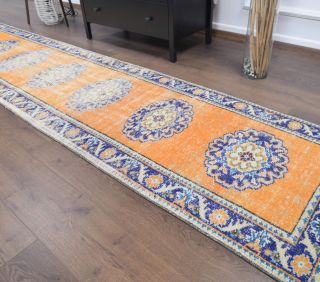 Orange Vintage Runner Rug - Thumbnail