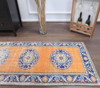 Orange Vintage Runner Rug - Thumbnail