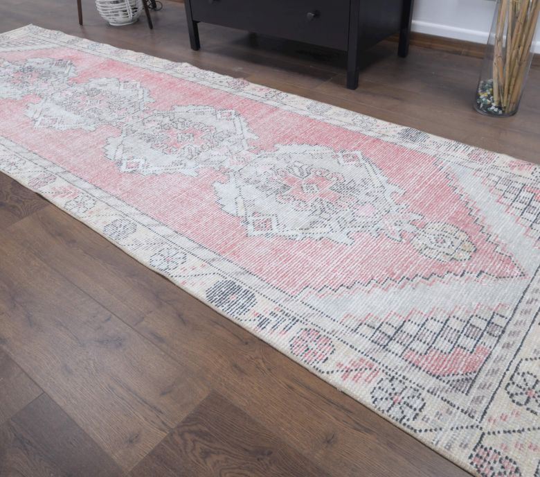 Turkish Oushak Vintage Runner Rug