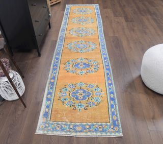 Turkish Vintage Hallway Runner Rug - Thumbnail