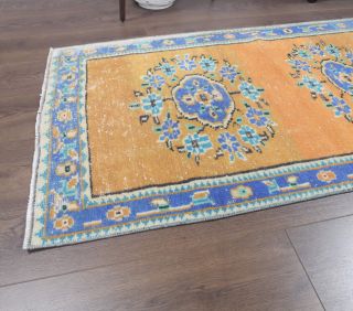 Turkish Vintage Hallway Runner Rug - Thumbnail