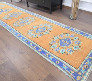 Turkish Vintage Hallway Runner Rug - Thumbnail