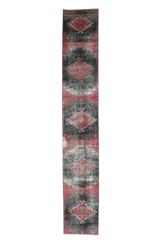 Narrow Turkish Vintage Runner Rug