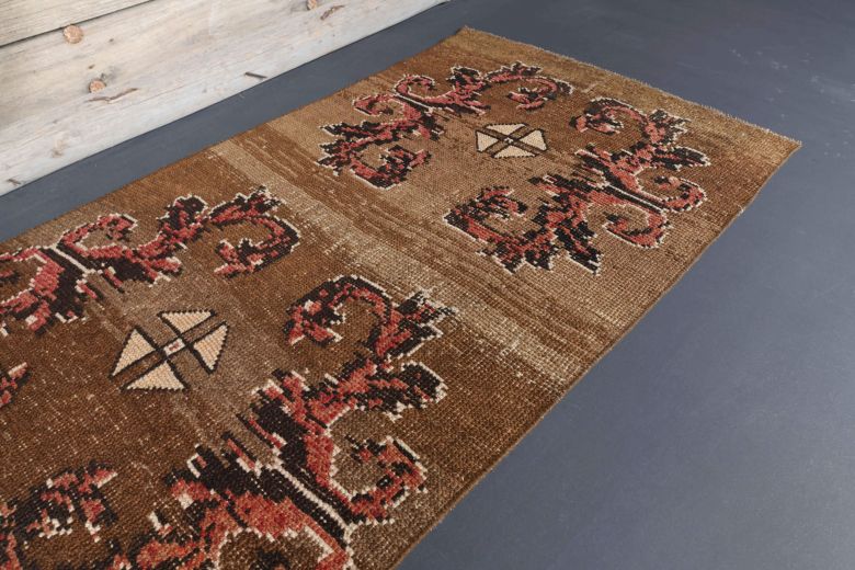 Brown Vintage Runner Rug