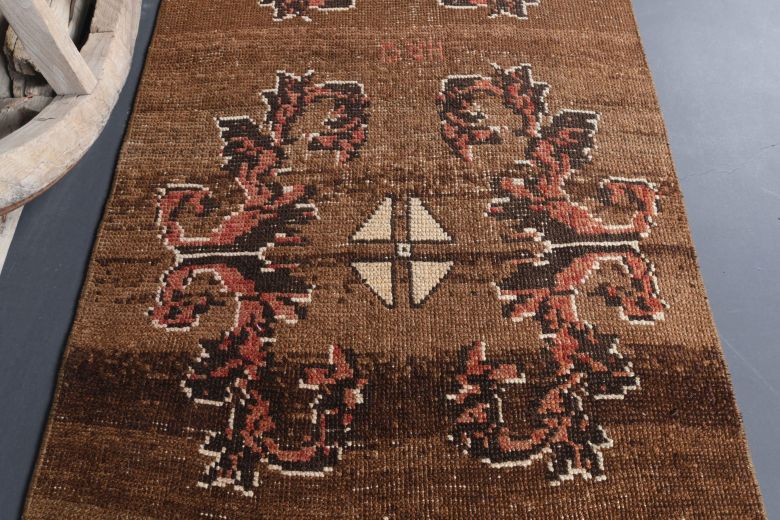 Brown Vintage Runner Rug