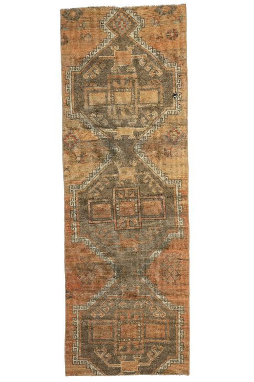 Muted Colored Vintage Runner Rug
