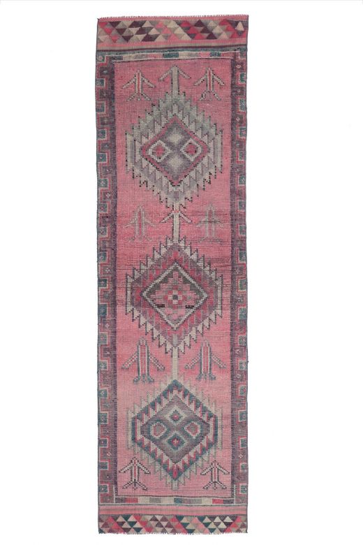 Vintage Hand-Knotted Runner Rug