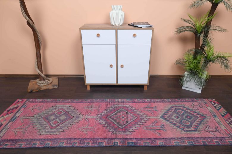 Vintage Hand-Knotted Runner Rug