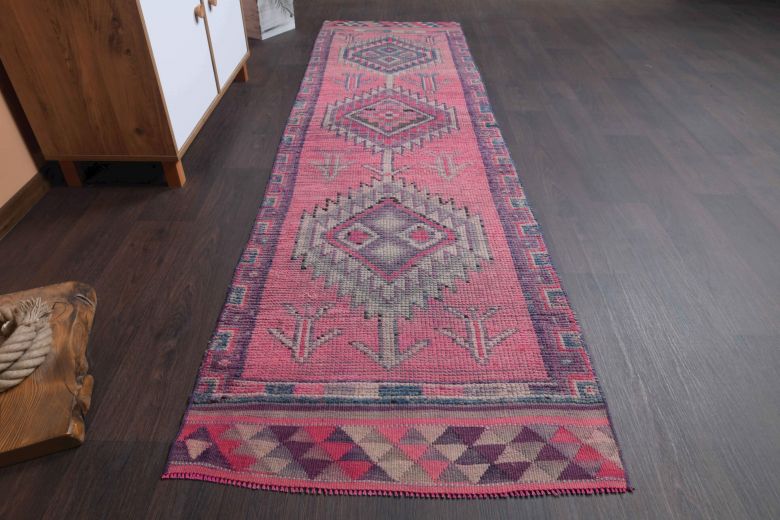 Vintage Hand-Knotted Runner Rug