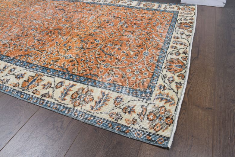 Vintage Burnt Orange Rug