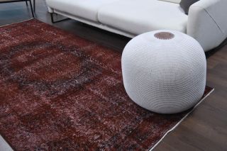 Vintage Dark Red Rug - Thumbnail