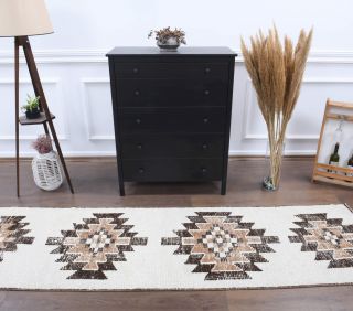 White Vintage Runner Rug - Thumbnail