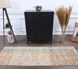 Vintage Oushak Runner Rug - Thumbnail