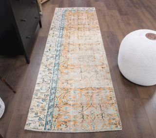 Vintage Oushak Runner Rug - Thumbnail