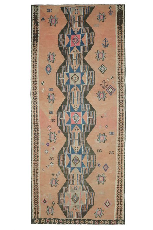 Unique Flatweave Vintage Runner Kilim