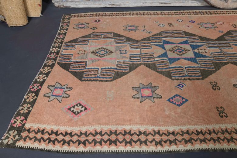 Unique Flatweave Vintage Runner Kilim