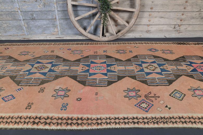 Unique Flatweave Vintage Runner Kilim