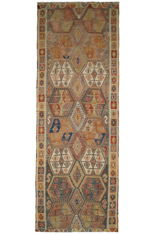 Cacim Long & Wide Flatweave Kilim Runner