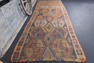 Cacim Long & Wide Flatweave Kilim Runner - Thumbnail