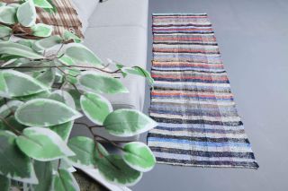 Striped Vintage Runner Rug - Thumbnail