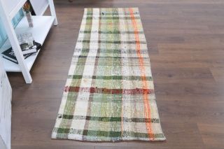 Flatweave Striped Vintage Runner Rug - Thumbnail