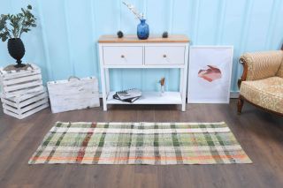 Flatweave Striped Vintage Runner Rug - Thumbnail