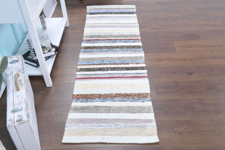 Striped Kilim Vintage Runner Rug