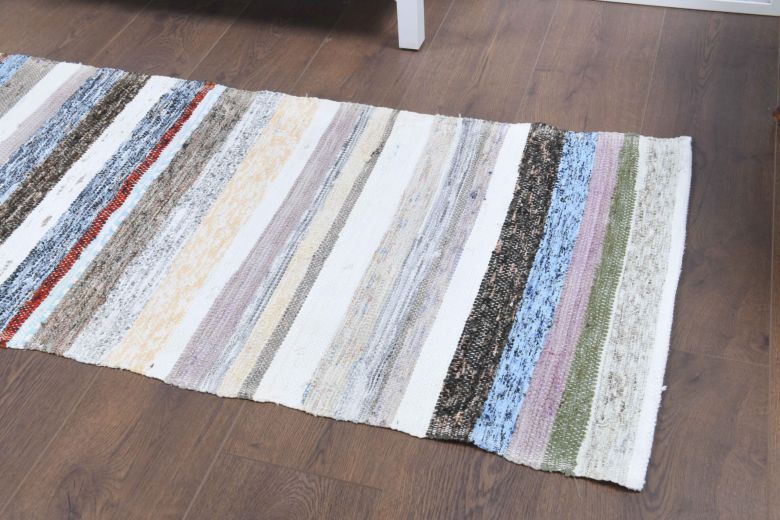 Striped Kilim Vintage Runner Rug