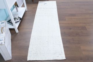 Solid Kilim Vintage Runner Rug - Thumbnail