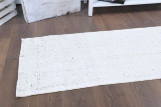 Solid Kilim Vintage Runner Rug - Thumbnail