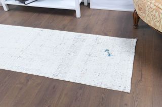 Solid Kilim Vintage Runner Rug - Thumbnail