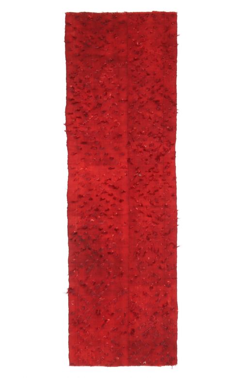 Red Overdyed Kilim Runner Rug