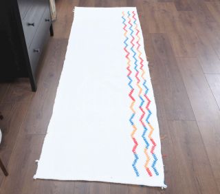 White Vintage Runner Rug - Thumbnail