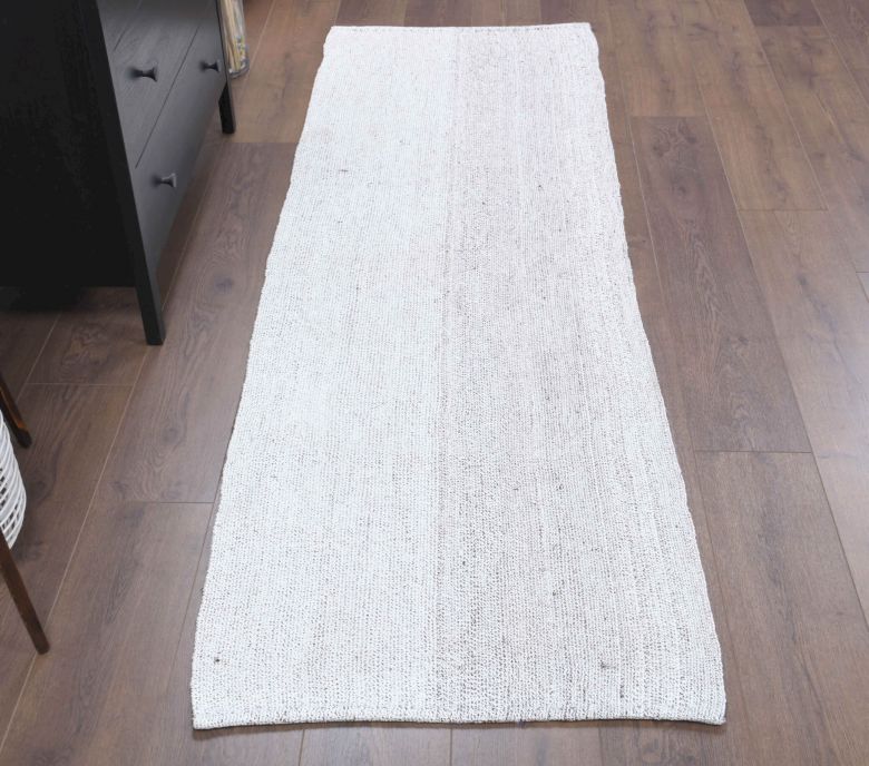 White Vintage Kilim Runner Rug