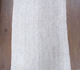 White Vintage Kilim Runner Rug - Thumbnail