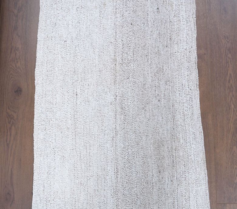 White Vintage Kilim Runner Rug