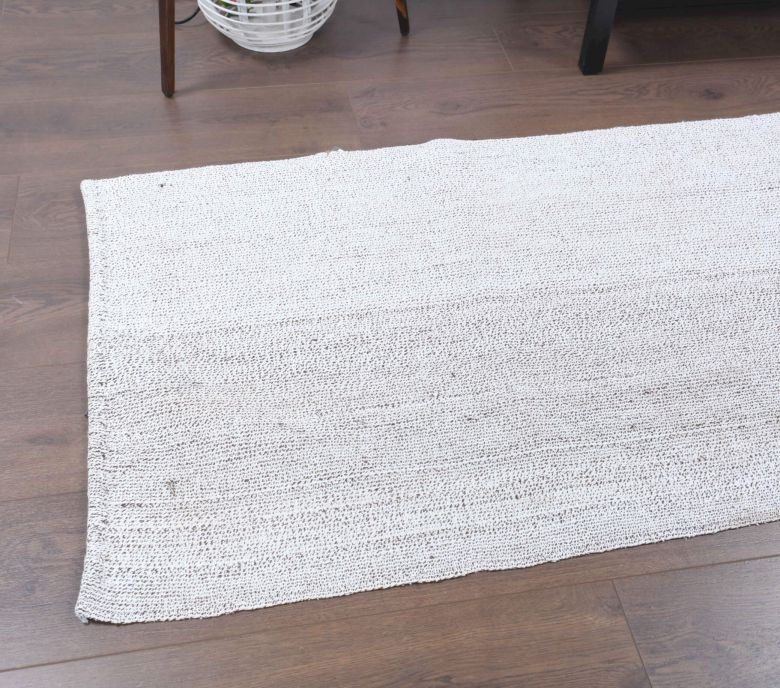 White Vintage Kilim Runner Rug