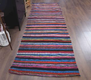 Striped Kilim - Vintage Runner Rug - Thumbnail