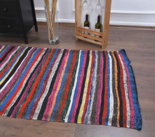 Striped Kilim - Vintage Runner Rug - Thumbnail