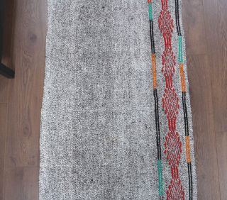 Gray Ethnic Vintage Runner Rug - Thumbnail