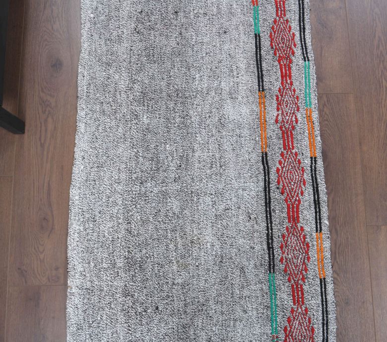 Gray Ethnic Vintage Runner Rug