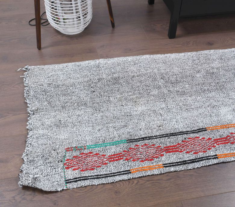 Gray Ethnic Vintage Runner Rug