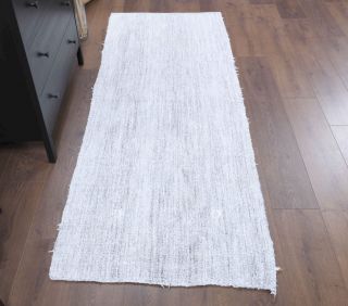 Gray Flatweave Rug Runner - Thumbnail