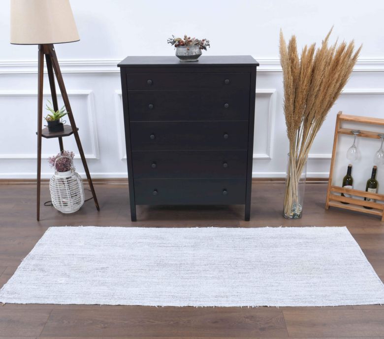 Gray Flatweave Rug Runner