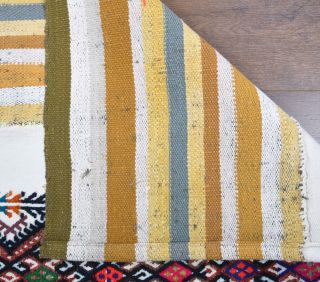 White Traditional Vintage Runner Rug - Thumbnail