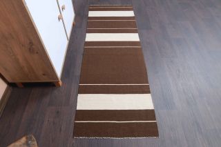 Vibrant Brown Vintage Runner Rug - Thumbnail