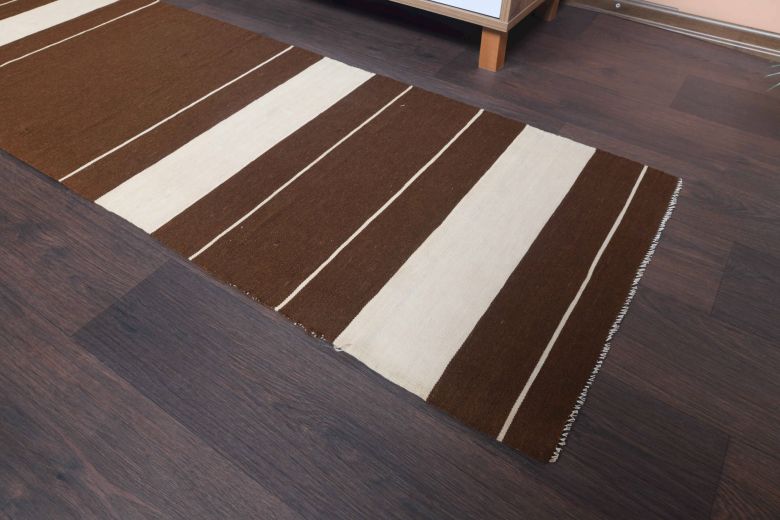 Vibrant Brown Vintage Runner Rug