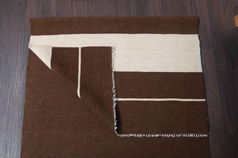 Vibrant Brown Vintage Runner Rug