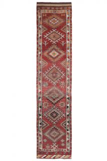 Hand-Knotted Vintage Runner Rug - Thumbnail