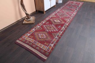 Hand-Knotted Vintage Runner Rug - Thumbnail